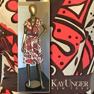 KAY UNGER New York - Vibrantly Patterned Silk Dress